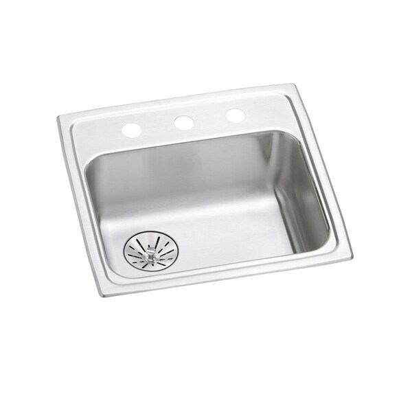 Elkay Lustertone Stainless Steel 19 X 18 X 6-1/2 Single Bowl Top Mount Ada Sink With Perfect Drain LRAD191865LPDMR2 - main